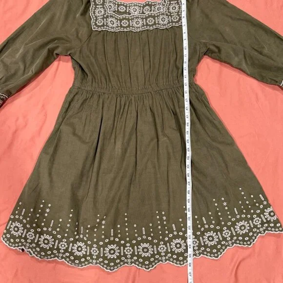 Madewell Corduroy Dress in Olive Green Size M - Picture 7 of 8